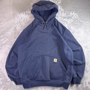 Carhartt Rain Defender Navy Hoodie Loose Fit Heavyweight Workwear Sweatshirt